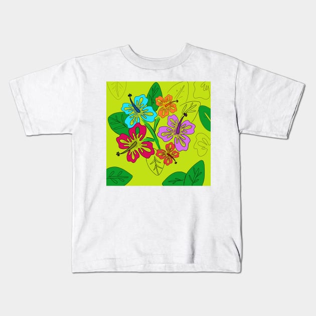 Flower in many color Kids T-Shirt by yaya store